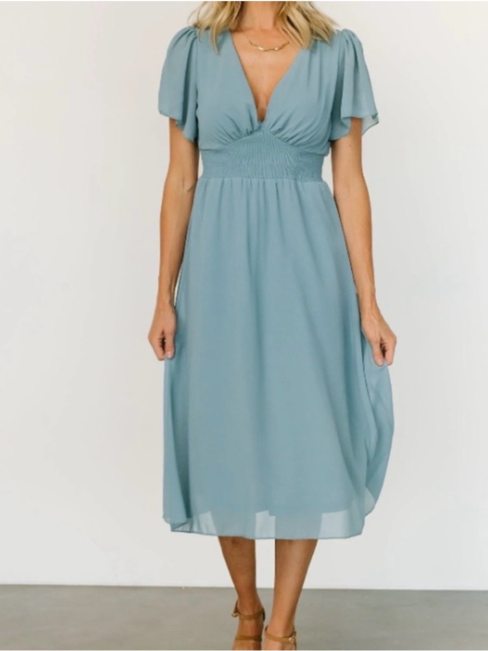 Baltic Born Sarah Midi Dress Lagoon Blue Woman’s size Large (12-14)